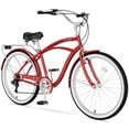 thumbnail image 7 of FICISOG Beach Cruiser Bike for Adult, 26" Womens Commuter Bike with Rack, 7-Speed Classic Cruiser Bicycle for City Commuter, Retro Bicycle for Seniors Ladies Adult, 7 of 7