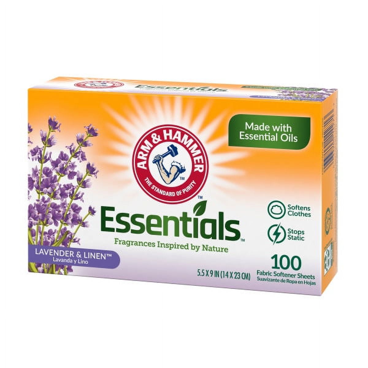 6 Pack of Arm & Hammer Fabric Softener Dryer Sheets, Lavender & Linen Scent, 100 Count