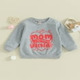 thumbnail image 2 of Hooded Sweatshirt for Baby Kids  with Long Sleeve Crew Neck and Letters Print, 2 of 9