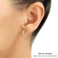 thumbnail image 3 of Tilo Jewelry 14K Yellow Gold Round Huggie Hoop Earrings with Diamond-Cut Engraving | 12mm Small | Dainty Everyday Earrings for Women & Unisex, 3 of 9