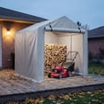 thumbnail image 6 of Homall Outdoor Storage Shed 5x7x5.5 ft Metal Carport with Durable Oxford Fabric Cover and Roll-Up Zipper Door, Water-Resistant Outdoor Storage shelter for Bike, Motorcycle, Garden Tools, Silver, 6 of 7