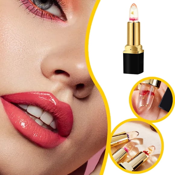 SIfdSeng Nude Lip Stain Gold Foil Color Changing Petal Lipstick Moisturizing Lip Does Not Fade Color Temperature Changing Flower Lipstick Red Lipsticks for Women