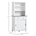 thumbnail image 3 of HOMCOM 66.5" Buffet with Hutch Freestanding Kitchen Pantry with Drawers, 3 of 10
