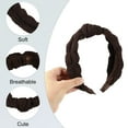 thumbnail image 5 of Unique Bargains 1Pc Cute Makeup Headband Puffy Spa Fabric Coffee Headband for Washing Face, 5 of 7
