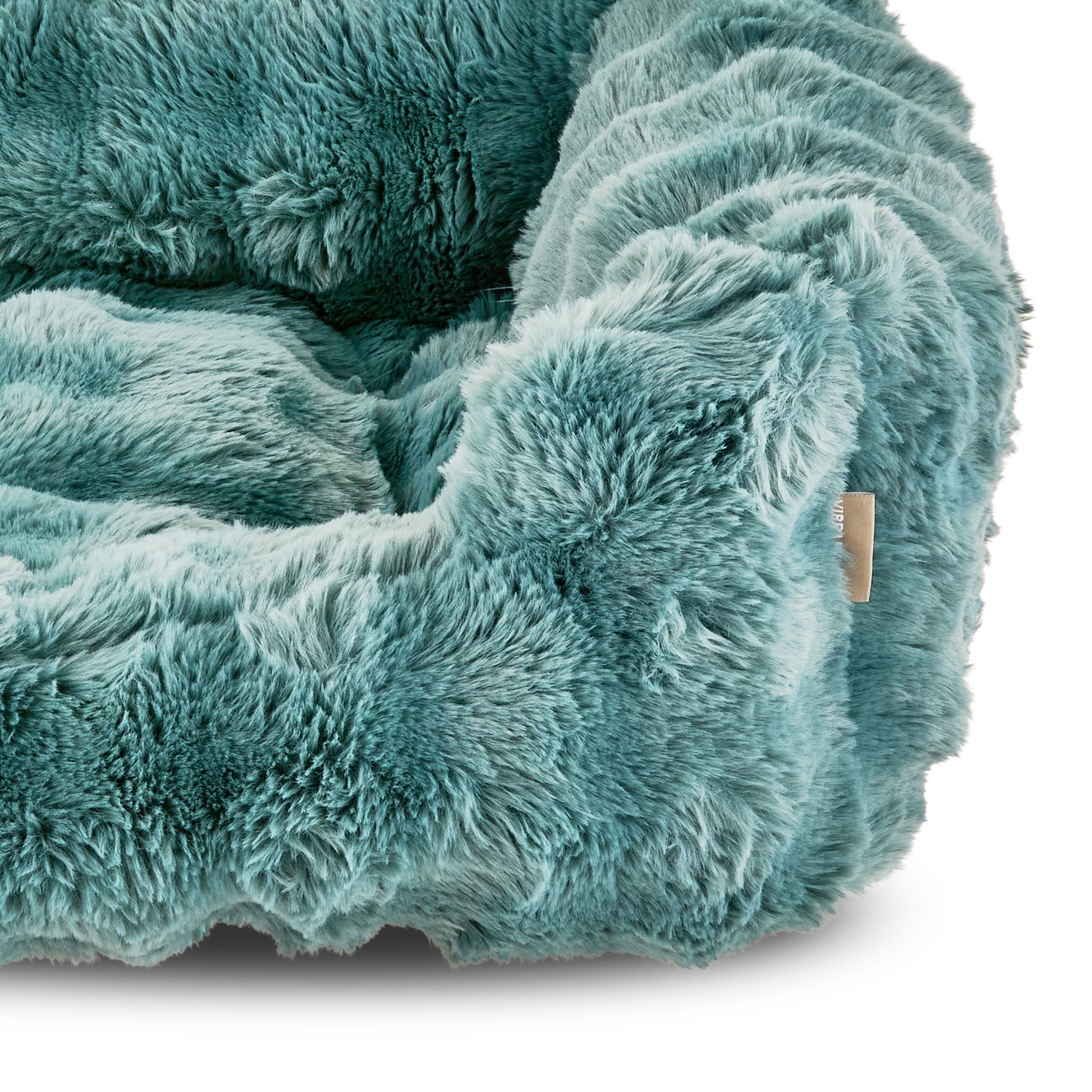 Vibrant Life Medium Bubble Faux Fur Orthopedic Cuddler Pet Bed, Blue, 24" x 20"