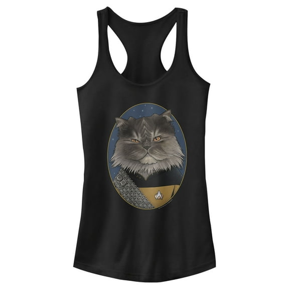 Junior's Star Trek: The Next Generation Lieutenant Commander Worf Cat  Racerback Tank Top Black Small