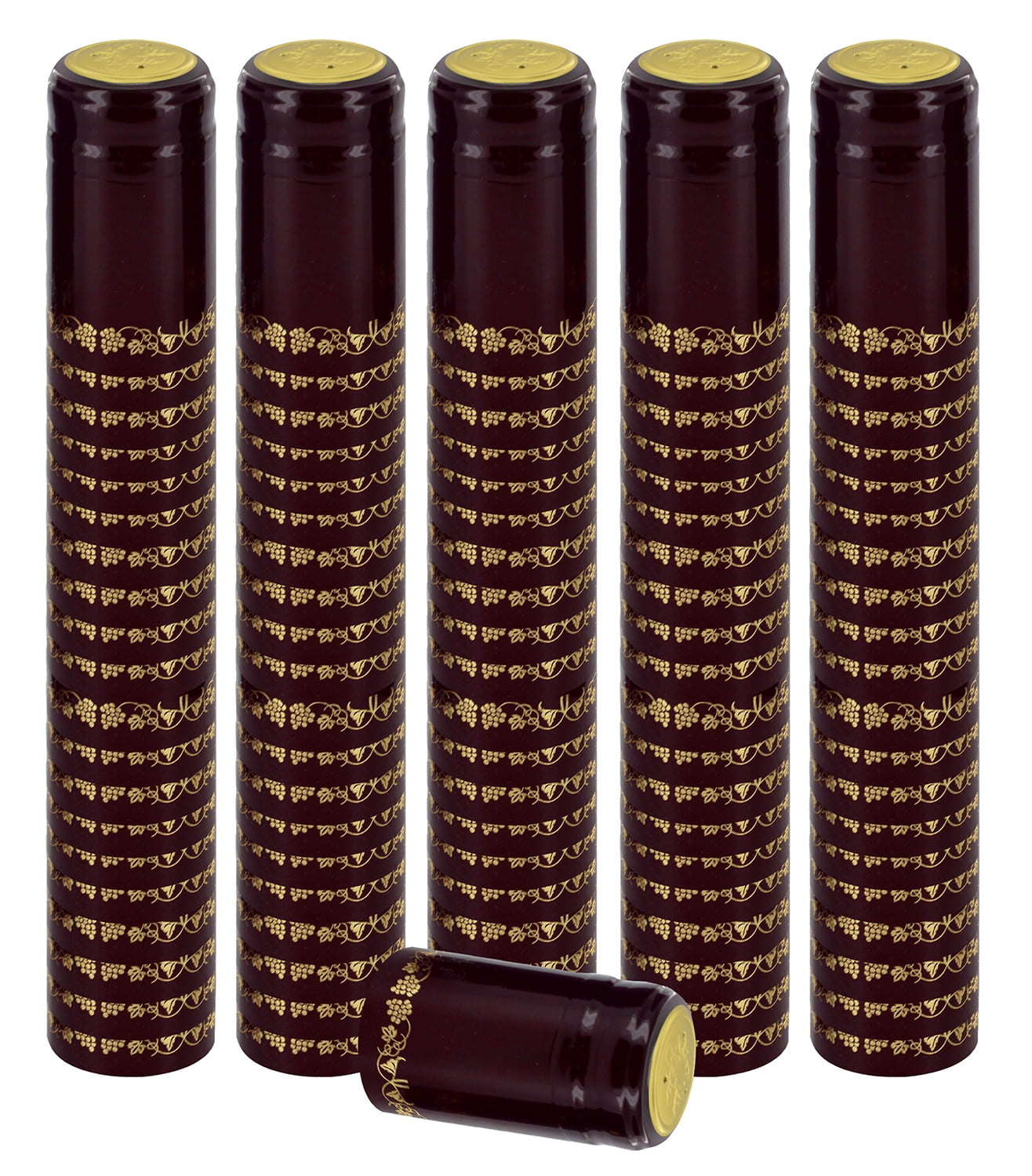 PVC Heat Shrink Capsules For Wine Bottles 100 Count (Burgundy With