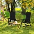 thumbnail image 2 of Costway Sponge, Mesh Fabric, Aluminum Outdoor Padded Adjustable Folding Chair, Black (Set of 2), 2 of 10