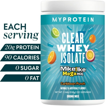 Myprotein Clear Whey Isolate Protein Powder, Mike and Ike Caribbean Punch, 20 Servings
