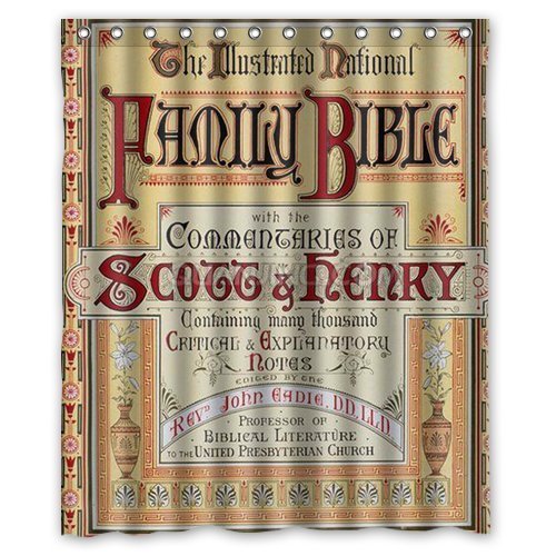 ABPHQTO Fondo de la cubierta de la Biblia Cortina de ducha Cortina de ducha impermeable 150x180 cm