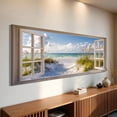 thumbnail image 2 of Ocean Beach Window Canvas Wall Art - Summer Coastal Seascape Picture Landscape Canvas Prints, Horizontal Tropical Sea Paintings Artwork for Home Decor, 2 of 7