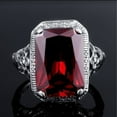 thumbnail image 2 of Elegant Huge Natural 3.5Ct Tanzanite 925 Silver Ruby Ring Women Wedding Engagement Size 6-10, 2 of 5