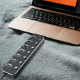 thumbnail image 1 of 7-Port USB 3.0 Hub High-Speed Aluminum Alloy Splitter with Individual On/Off Switches, 5Gbps Data Transfer for Laptop/PC, 1 of 7