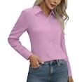 thumbnail image 6 of Lmueinov Women's Long Sleeve Button Down Dress Shirts Lapel Collar Slim Fit Work Blouses Wrinkle Resistant Office Business Casual Tops, S-5XL, 6 of 7