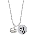 thumbnail image 1 of Delight Jewelry Silvertone Open Cat Face Silvertone Script Initial Disc - Y - Charm Necklace, 20"+3", 1 of 4