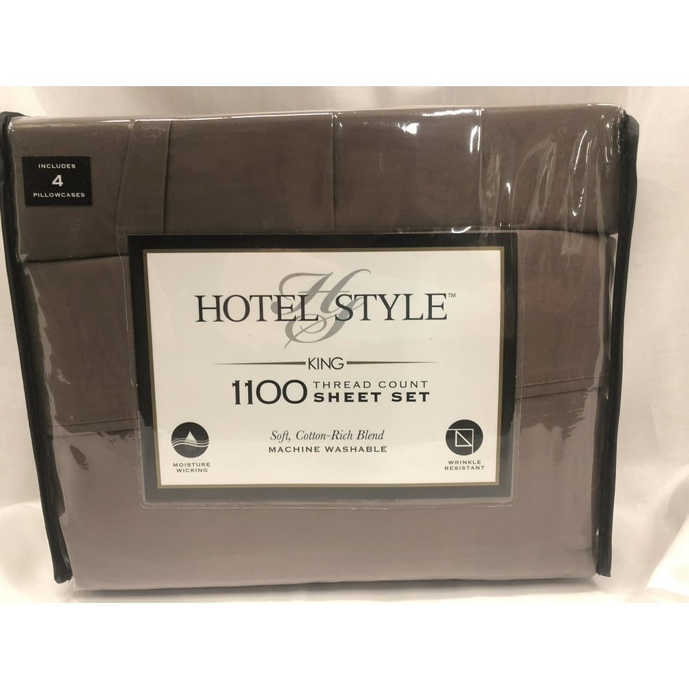 Hotel Style 1100 Thread Count Manatee Grey King Bedding Sheet Set