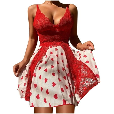 

Sexy Women Lingerie Lace V-Neck Camis Love Printed Temptation Babydoll Underwear Sleepwear Nightdress women s underpants briefs for women underpants women