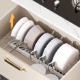 thumbnail image 5 of Riousery Pots and Pans Organizer Expandable Cookware Rack Adjustable Pan Organizer for Kitchen White, 5 of 9