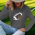 thumbnail image 6 of Fznquz Ladies Blouses Casual Gray Game Day Long Sleeve Tops Football Graphic Tunic Sunday Funday Womens Fashion M, 6 of 6