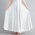 thumbnail image 5 of Womens Plus Size Maxi Skirt Long Skirts for Women Trendy Elastic Waist Boho Skirts Casual Vacation Solid Color High Waisted Womens Vacation Beach Long Skirts, 5 of 5