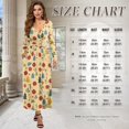thumbnail image 7 of Tutolipy Flower Printed Midi Dresses for Women V Neck A Line Dress Long Sleeve Dresses Empire Waist Dress with Pockets, S, 7 of 7
