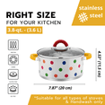 thumbnail image 3 of HausRoland Colorful Polka Dot Stockpot with Lid and Heat Resistant Silicone Grips 3.8-qt. (3.6 L) Stainless Steel Cooking Pot, 3 of 5