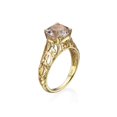 thumbnail image 2 of 14K Yellow Gold 2.00 CT natural peach/pink VS Morganite Ring Vintage Art Deco Filigree, 2 of 3