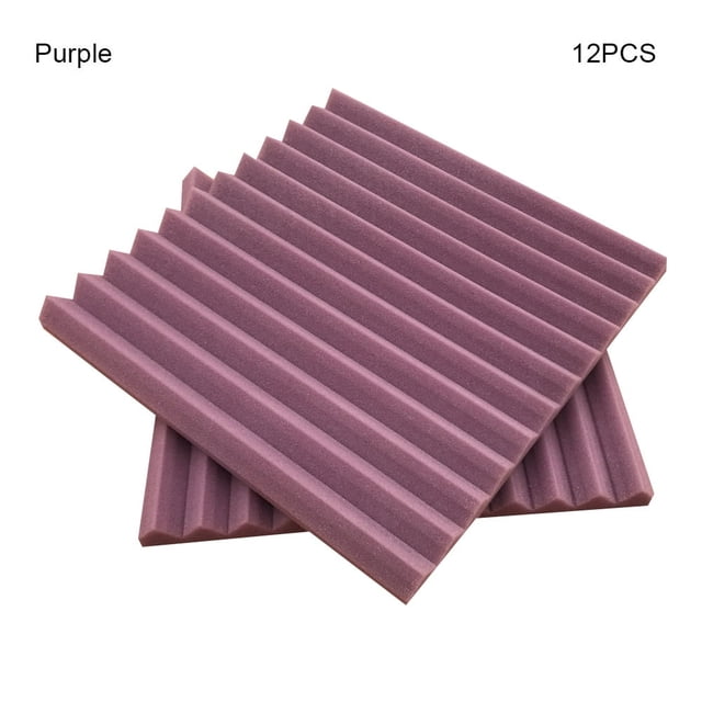 12 Pcs Sound-absorbing Cotton Triangular Grooves Sound Insulation Proofing Foam Board Mat Sheet New