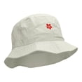 thumbnail image 5 of Tropical Hibiscus Flower Embroidered Bucket Hat - White OSFM, 5 of 5