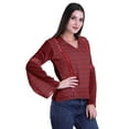thumbnail image 2 of Moomaya Womens Collar Kurta Kurti Lace Detail Printed Full Sleeve Top Tunic, 2 of 5