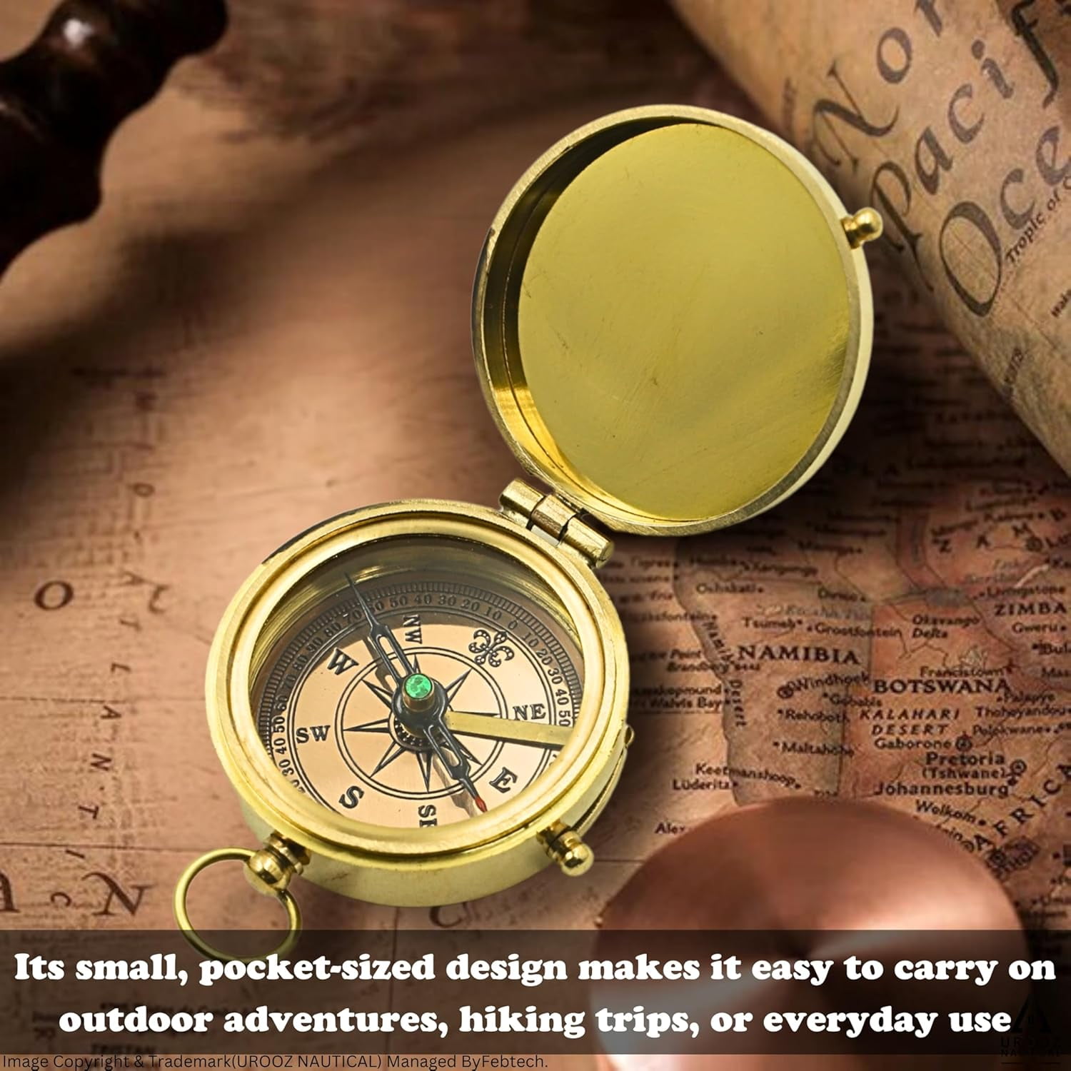 Nautical Brass Engraved Compass with Wooden Box My Man/to My Husband/to My Boyfriend/Back to me/My Best Man/Fathers Day/Mothers Day/Valentines Day/Christmas Day Gifts