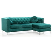 Glory Furniture Pompano Sofa Chaise in Green Color