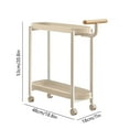 thumbnail image 3 of Cream Rolling Side Table with Wheels - Mobile End Table, 2-Tier Storage Organizer for Bedroom, Living Room, Small Spaces, 18.8" x 7" x 20.8", 3 of 6