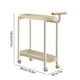 thumbnail image 3 of Mesa lateral con ruedas crema | Mesita auxiliar móvil, estante de plástico de 2 niveles, mesilla de noche extraíble, muebles compactos que ahorran espacio para dormitorio, salón, baño, vestíbulo, 3 of 6