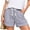 Purple, variant on Women's Solid Multi-Pocket Cargo Shorts with Striped Drawstring Elastic Waist