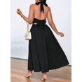thumbnail image 3 of Women'S Plus Size French Lady Temperament Dress V-Neck Banquet Dress Black XXXL, 3 of 7