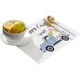 thumbnail image 4 of Easter Placemats Easter Eggs Truck Tablemats for Dinner Table, Bunny Tail Blue Check Plaid Table Mats for Easter Spring Holiday Set of 6 Cotton and Linen Washable, 4 of 6