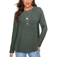 thumbnail image 4 of Pull Décontracté pour Femmes Col Rond Manches Longues Sweat-Shirt Oversize Automne Hiver Pull Tops (L), 4 of 5