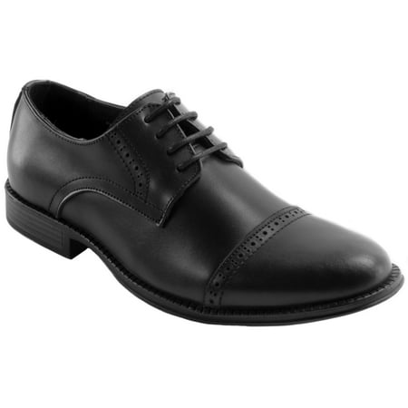 Alpine Swiss Arve Mens Genuine Leather Oxford Dress Shoes Lace Up Brogue Cap (Best Leather Shoes For Men)