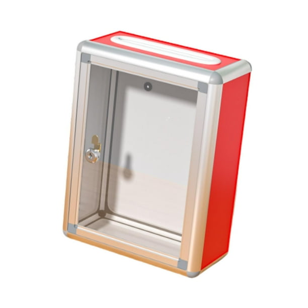 Caja de Sugerencias Caja de Donaciones Caja con Cerradura Recipiente para Recaudación de Fondos Caja de Colección de Tarjetas Material de Aleación de Aluminio Sugerente para Ranura superior