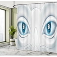 thumbnail image 4 of Ambesonne Robot Shower Curtain, Cyborg Machine's Face Art, 69"Wx84"L, Soft Blue White and Grey, 4 of 4
