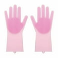 thumbnail image 2 of 1 Pairs Silicone Cleaning Brush Scrubber Gloves Heat Resistant Dish Washing, 2 of 4