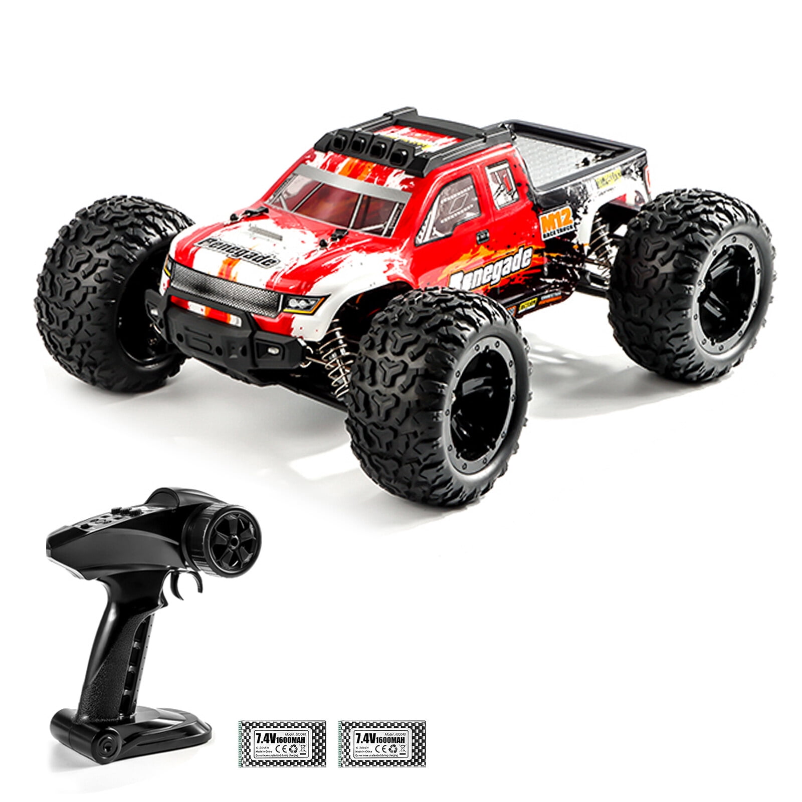 1:10 Scale Remote Control Car, 45km/h High-Speed 4WD Electric Racing Car for Kids & Adults, 2.4GHz Remote Control Off-Road Vehicle with LED Headlights, Brushless Motor, Two Rechargeable Batteries