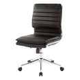 thumbnail image 4 of Armless Mid Back Manager's Faux Leather Chair in Black with Chrome Base, 4 of 8