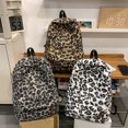 thumbnail image 7 of Hsqqdc Y2K Plush Leopard Print Backpack Large Capacity College Casual Shoulder Bag, 7 of 7