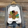 thumbnail image 2 of Baberdicy Womens Tops Women's Thanksgiving Cute Turkey Print Casual Sweatshirt Plus Size Tops for Women Grey, 2 of 3