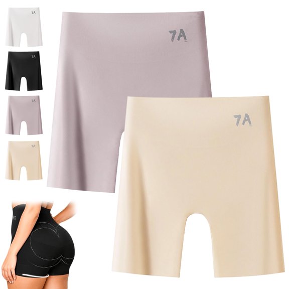 Choosemuc Underwear, High-Waist & Butt-Lifting Ice Silk Panties, Invisible Seamless Design, 3-in-1 Panty Shorts (2pcs-d, 3X-Large)