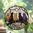thumbnail image 2 of Stained Glass Window Hanging - 5 Cats on a Branch Suncatcher for Window Doors Home Decoration and Christmas, Mother's Day Father's Day Birthday Gifts for Women, Men, and Mom,, 2 of 6