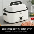 thumbnail image 5 of RoyalCraft 24 Quart Electric Roaster Oven Turkey Roaster with Lid Electric Roasters with Removable Pan Large Roaster,Visible & Self-basting Lid, Fast Heating & Thaw/warming Setting, White, 5 of 8