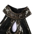 thumbnail image 6 of Lovskoo Wedding Guest Dresses for Women Evening Gown 1920 Vintage Sequin Dress Studded Tassel Halter Neck Banquet Midi Dress Sleeveless Lapel Cocktail Dresses 2023 Gold, 6 of 9